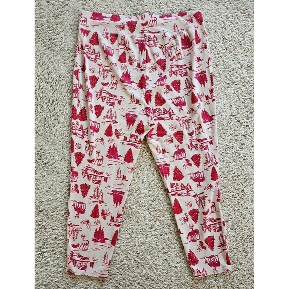 Sleep By Cacique Womens Red Christmas Toile Thermal Pajama Lounge Pants 22 / 24 - Picture 10 of 10